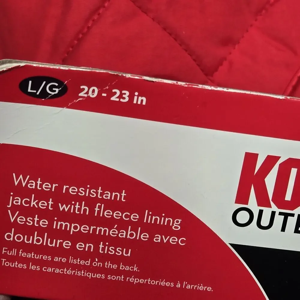 Kong Dog Outerwear Quilted Barn Red Jacket LARGE NWT Polar Fleece Lining